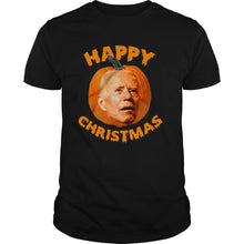 Load image into Gallery viewer, Biden Pumpkin Happy Christmas T-Shirt, Ladies T-Shirt, LongSleeve, Sweatshirt, Hoodie 2D
