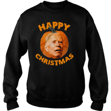 Load image into Gallery viewer, Biden Pumpkin Happy Christmas T-Shirt, Ladies T-Shirt, LongSleeve, Sweatshirt, Hoodie 2D
