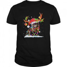 Load image into Gallery viewer, Black cat Reindeer Christmas T-Shirt, Ladies T-Shirt, LongSleeve, Sweatshirt, Hoodie 2D
