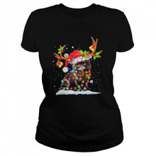 Load image into Gallery viewer, Black cat Reindeer Christmas T-Shirt, Ladies T-Shirt, LongSleeve, Sweatshirt, Hoodie 2D
