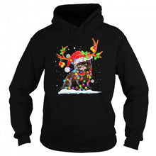 Load image into Gallery viewer, Black cat Reindeer Christmas T-Shirt, Ladies T-Shirt, LongSleeve, Sweatshirt, Hoodie 2D
