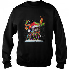 Load image into Gallery viewer, Black cat Reindeer Christmas T-Shirt, Ladies T-Shirt, LongSleeve, Sweatshirt, Hoodie 2D
