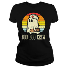 Load image into Gallery viewer, Boo Boo Crew Ghost Nurse Vintage Retro Halloween T-Shirt, Ladies T-Shirt, LongSleeve, Sweatshirt, Hoodie 2D
