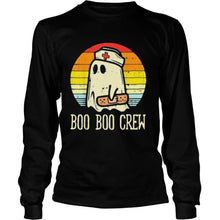 Load image into Gallery viewer, Boo Boo Crew Ghost Nurse Vintage Retro Halloween T-Shirt, Ladies T-Shirt, LongSleeve, Sweatshirt, Hoodie 2D
