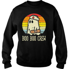 Load image into Gallery viewer, Boo Boo Crew Ghost Nurse Vintage Retro Halloween T-Shirt, Ladies T-Shirt, LongSleeve, Sweatshirt, Hoodie 2D

