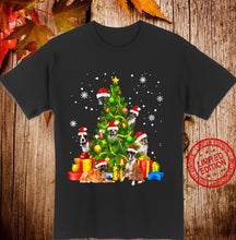 Load image into Gallery viewer, Boxer Christmas Tree Xmas Santa Hat T-Shirt, Ladies T-Shirt 2D
