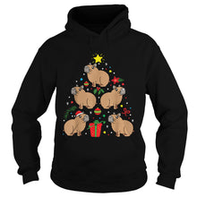 Load image into Gallery viewer, Capybara Christmas Ornament Tree T-Shirt, Ladies T-Shirt, LongSleeve, Sweatshirt, Hoodie 2D
