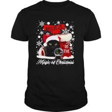 Load image into Gallery viewer, Cat Believe In The Magic Of Christmas T-Shirt, Ladies T-Shirt, LongSleeve, Sweatshirt, Hoodie 2D
