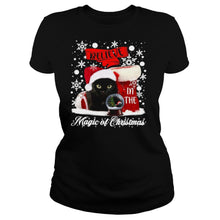 Load image into Gallery viewer, Cat Believe In The Magic Of Christmas T-Shirt, Ladies T-Shirt, LongSleeve, Sweatshirt, Hoodie 2D
