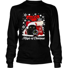Load image into Gallery viewer, Cat Believe In The Magic Of Christmas T-Shirt, Ladies T-Shirt, LongSleeve, Sweatshirt, Hoodie 2D
