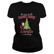 Load image into Gallery viewer, Charge Nurse Christmas Santa Is Watching Xmas T-Shirt, Ladies T-Shirt, LongSleeve, Sweatshirt, Hoodie 2D
