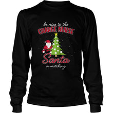Load image into Gallery viewer, Charge Nurse Christmas Santa Is Watching Xmas T-Shirt, Ladies T-Shirt, LongSleeve, Sweatshirt, Hoodie 2D
