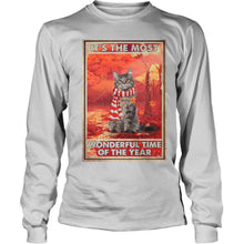 Load image into Gallery viewer, Christmas Cat It’s The Most Wonderful Time Of The Year T-Shirt, Ladies T-Shirt, LongSleeve, Sweatshirt, Hoodie 2D

