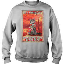 Load image into Gallery viewer, Christmas Cat It’s The Most Wonderful Time Of The Year T-Shirt, Ladies T-Shirt, LongSleeve, Sweatshirt, Hoodie 2D
