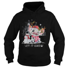 Load image into Gallery viewer, Christmas Pig Let It Snow T-Shirt, Ladies T-Shirt, LongSleeve, Sweatshirt, Hoodie 2D
