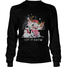Load image into Gallery viewer, Christmas Pig Let It Snow T-Shirt, Ladies T-Shirt, LongSleeve, Sweatshirt, Hoodie 2D
