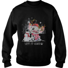 Load image into Gallery viewer, Christmas Pig Let It Snow T-Shirt, Ladies T-Shirt, LongSleeve, Sweatshirt, Hoodie 2D
