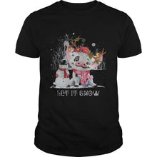 Load image into Gallery viewer, Christmas Pig Let It Snow T-Shirt, Ladies T-Shirt, LongSleeve, Sweatshirt, Hoodie 2D
