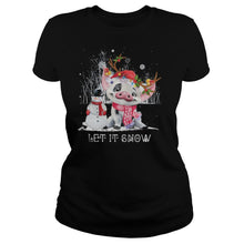 Load image into Gallery viewer, Christmas Pig Let It Snow T-Shirt, Ladies T-Shirt, LongSleeve, Sweatshirt, Hoodie 2D
