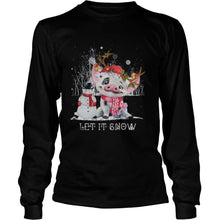 Load image into Gallery viewer, Christmas Pig Let It Snow T-Shirt, Ladies T-Shirt, LongSleeve, Sweatshirt, Hoodie 2D
