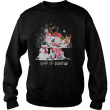 Load image into Gallery viewer, Christmas Pig Let It Snow T-Shirt, Ladies T-Shirt, LongSleeve, Sweatshirt, Hoodie 2D
