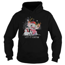 Load image into Gallery viewer, Christmas Pig Let It Snow T-Shirt, Ladies T-Shirt, LongSleeve, Sweatshirt, Hoodie 2D
