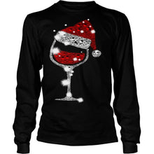 Load image into Gallery viewer, Christmas Red Wine Glass T-Shirt, Ladies T-Shirt, LongSleeve, Sweatshirt, Hoodie 2D
