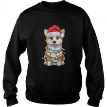 Load image into Gallery viewer, Corgi Christmas Tree Lights Santa Hat Dog T-Shirt, Ladies T-Shirt, LongSleeve, Sweatshirt, Hoodie 2D
