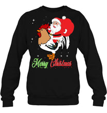 Load image into Gallery viewer, Merry Christmas Santa Claus Riding A Chicken T-Shirt, Ladies T-Shirt, LongSleeve, Hoodie 2D
