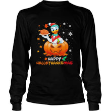 Load image into Gallery viewer, Daisy Duck Happy Hallothanksmas Halloween Thanksgiving Christmas T-Shirt, Ladies T-Shirt, LongSleeve, Sweatshirt, Hoodie 2D
