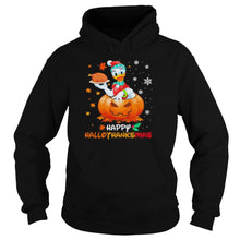 Load image into Gallery viewer, Daisy Duck Happy Hallothanksmas Halloween Thanksgiving Christmas T-Shirt, Ladies T-Shirt, LongSleeve, Sweatshirt, Hoodie 2D
