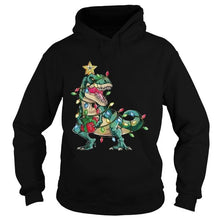 Load image into Gallery viewer, Dinosaur Merry Christmas Tree  T-Shirt, Ladies T-Shirt, LongSleeve, Sweatshirt, Hoodie 2D
