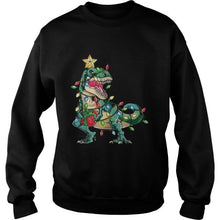 Load image into Gallery viewer, Dinosaur Merry Christmas Tree  T-Shirt, Ladies T-Shirt, LongSleeve, Sweatshirt, Hoodie 2D
