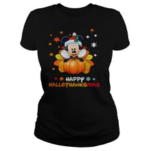 Load image into Gallery viewer, Disney Mickey Pumpkin Halloween And Merry Christmas Happy Hallothanksmas 2020 T-Shirt, Ladies T-Shirt, LongSleeve, Sweatshirt, Hoodie 2D
