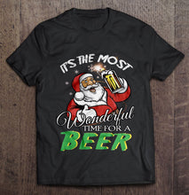 Load image into Gallery viewer, It’s The Most Wonderful Time For A Beer – Santa Claus Version T-Shirt, Ladies T-Shirt, LongSleeve, Hoodie 2D
