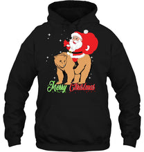 Load image into Gallery viewer, Merry Christmas Santa Claus Riding A Bear T-Shirt, Ladies T-Shirt, LongSleeve, Hoodie 2D
