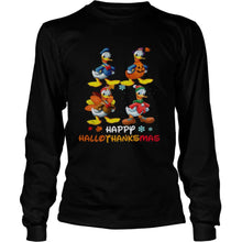 Load image into Gallery viewer, Donald Disney Halloween And Merry Christmas Happy Hallothanksmas 2020 T-Shirt, Ladies T-Shirt, LongSleeve, Sweatshirt, Hoodie 2D
