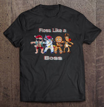Load image into Gallery viewer, Floss Like A Boss Santa Unicorn Gingerbread Reindeer Christmas T-Shirt, Ladies T-Shirt, LongSleeve, Sweatshirt, Hoodie 2D
