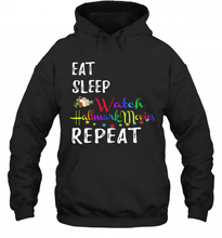 Load image into Gallery viewer, Eat Sleep And Watch Hallmark Christmas Movies Repeat T-Shirt, Ladies T-Shirt, LongSleeve, Sweatshirt, Hoodie 2D
