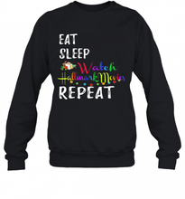 Load image into Gallery viewer, Eat Sleep And Watch Hallmark Christmas Movies Repeat T-Shirt, Ladies T-Shirt, LongSleeve, Sweatshirt, Hoodie 2D
