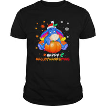 Load image into Gallery viewer, Eeyore Donkey Happy Hallothanksmas Halloween Thanksgiving Christmas T-Shirt, Ladies T-Shirt, LongSleeve, Sweatshirt, Hoodie 2D
