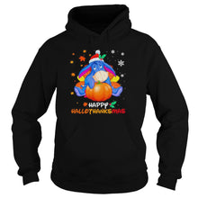 Load image into Gallery viewer, Eeyore Donkey Happy Hallothanksmas Halloween Thanksgiving Christmas T-Shirt, Ladies T-Shirt, LongSleeve, Sweatshirt, Hoodie 2D
