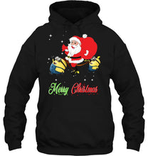 Load image into Gallery viewer, Merry Christmas Santa Claus And Minion T-Shirt, Ladies T-Shirt, LongSleeve, Hoodie 2D
