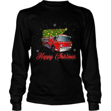Load image into Gallery viewer, FIREFIGHTER CHRISTMAS TEE TREE ON TRUCK FIRE XMAS T-Shirt, Ladies T-Shirt, LongSleeve, Sweatshirt, Hoodie 2D
