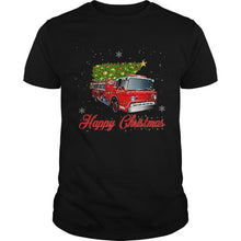 Load image into Gallery viewer, FIREFIGHTER CHRISTMAS TEE TREE ON TRUCK FIRE XMAS T-Shirt, Ladies T-Shirt, LongSleeve, Sweatshirt, Hoodie 2D

