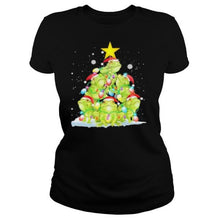 Load image into Gallery viewer, Frog Christmas Pine Tree T-Shirt, Ladies T-Shirt, LongSleeve, Sweatshirt, Hoodie 2D
