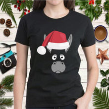 Load image into Gallery viewer, Funny Donkey Christmas Costume Lazy Hat Costume T-Shirt, Ladies T-Shirt, LongSleeve, Sweatshirt, Hoodie 2D
