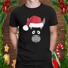 Load image into Gallery viewer, Funny Donkey Christmas Costume Lazy Hat Costume T-Shirt, Ladies T-Shirt, LongSleeve, Sweatshirt, Hoodie 2D
