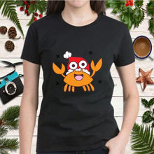 Load image into Gallery viewer, Funny Seacrab Christmas Crab With Santa Hat Crab Christmas   T-Shirt, Ladies T-Shirt, LongSleeve, Sweatshirt, Hoodie 2D
