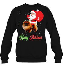 Load image into Gallery viewer, Merry Christmas Santa Claus Riding Pomeranian T-Shirt, Ladies T-Shirt, LongSleeve, Hoodie 2D
